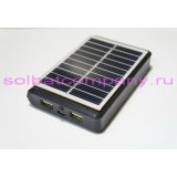 Мобильная зарядка на солнечной батарее 2xUSB 5V 1A с аккумулятором 9000mAh